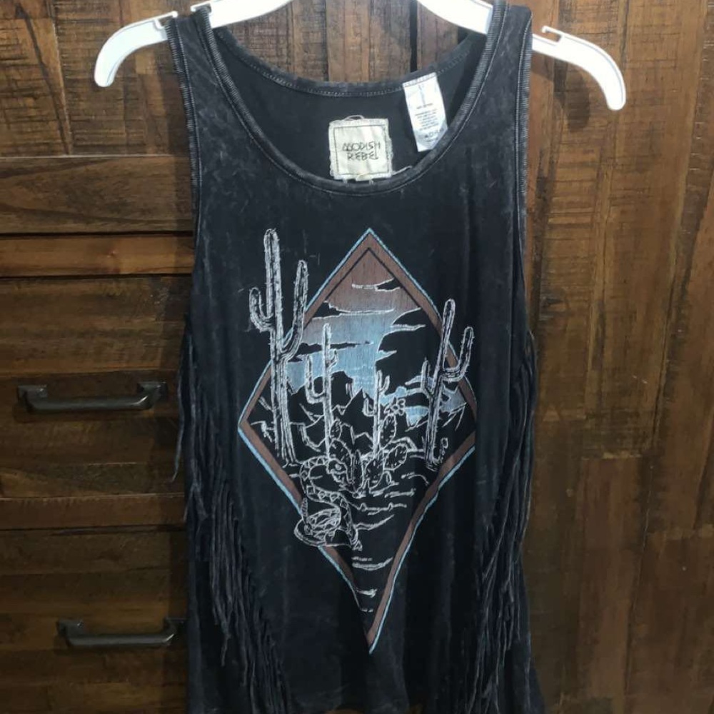 charcoal gray with fringe